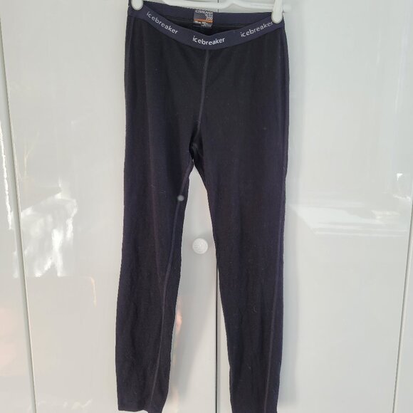 Icebreaker Black Merino Wool 200 Base-layer Leggings/Tights Unisex Age 10 yrs - Picture 1 of 6